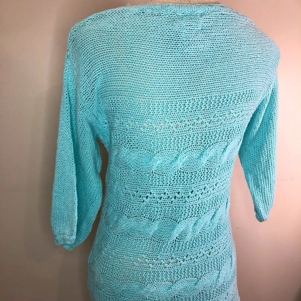 Sweater knit crochet RUFF HEWN S M